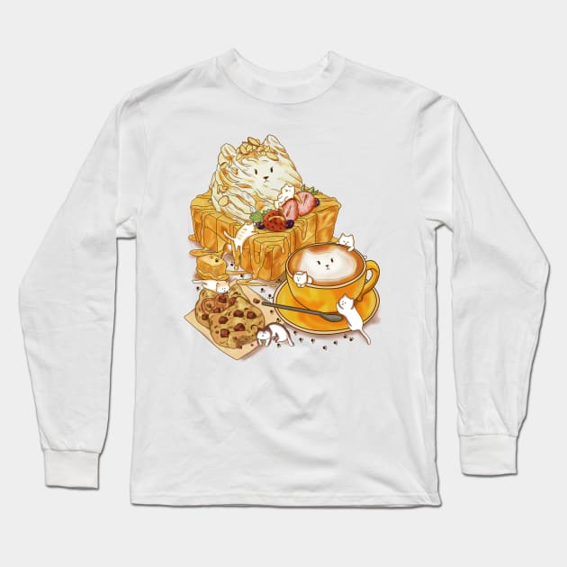 a little cat snack Long Sleeve T-Shirt by Eikia
